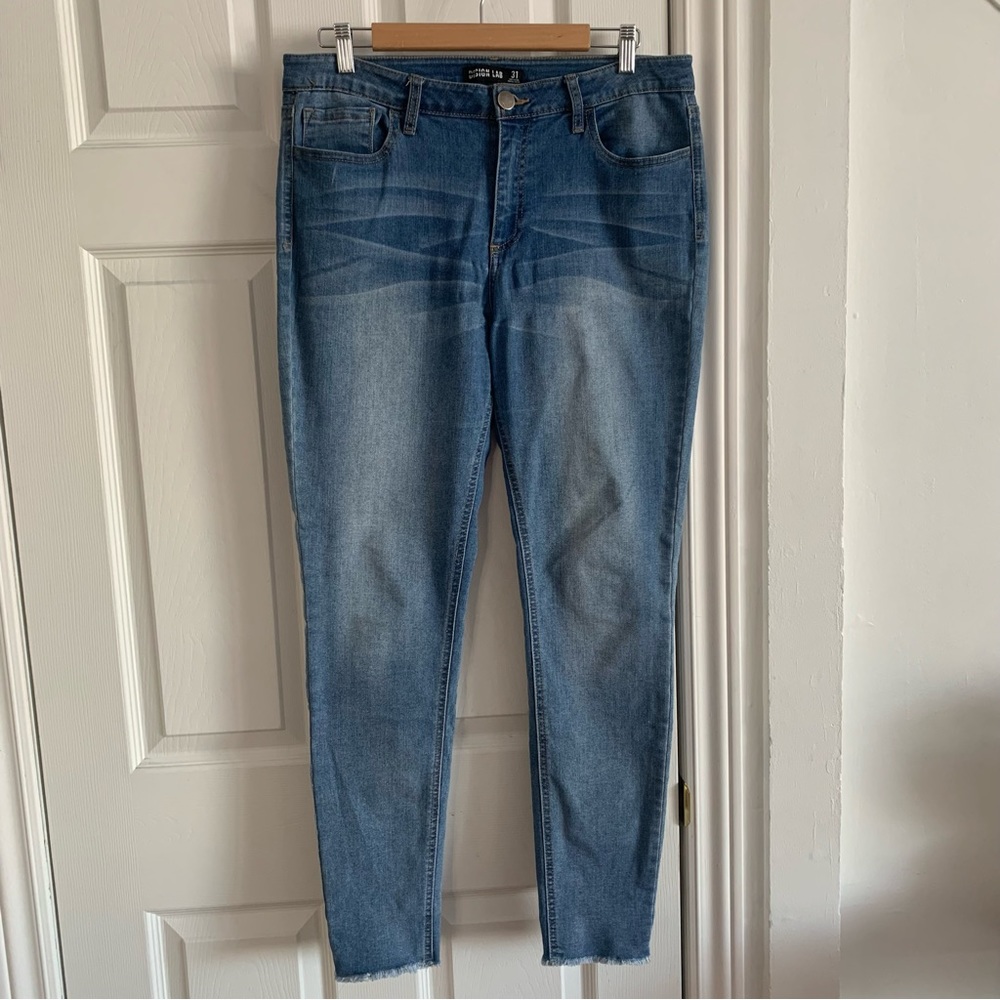 Design Lab Raw Hem Skinny Jeans